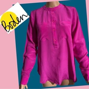 100% SILK Boden Pink
Long Sleeve Blouse with Mandarin Collar Size 4